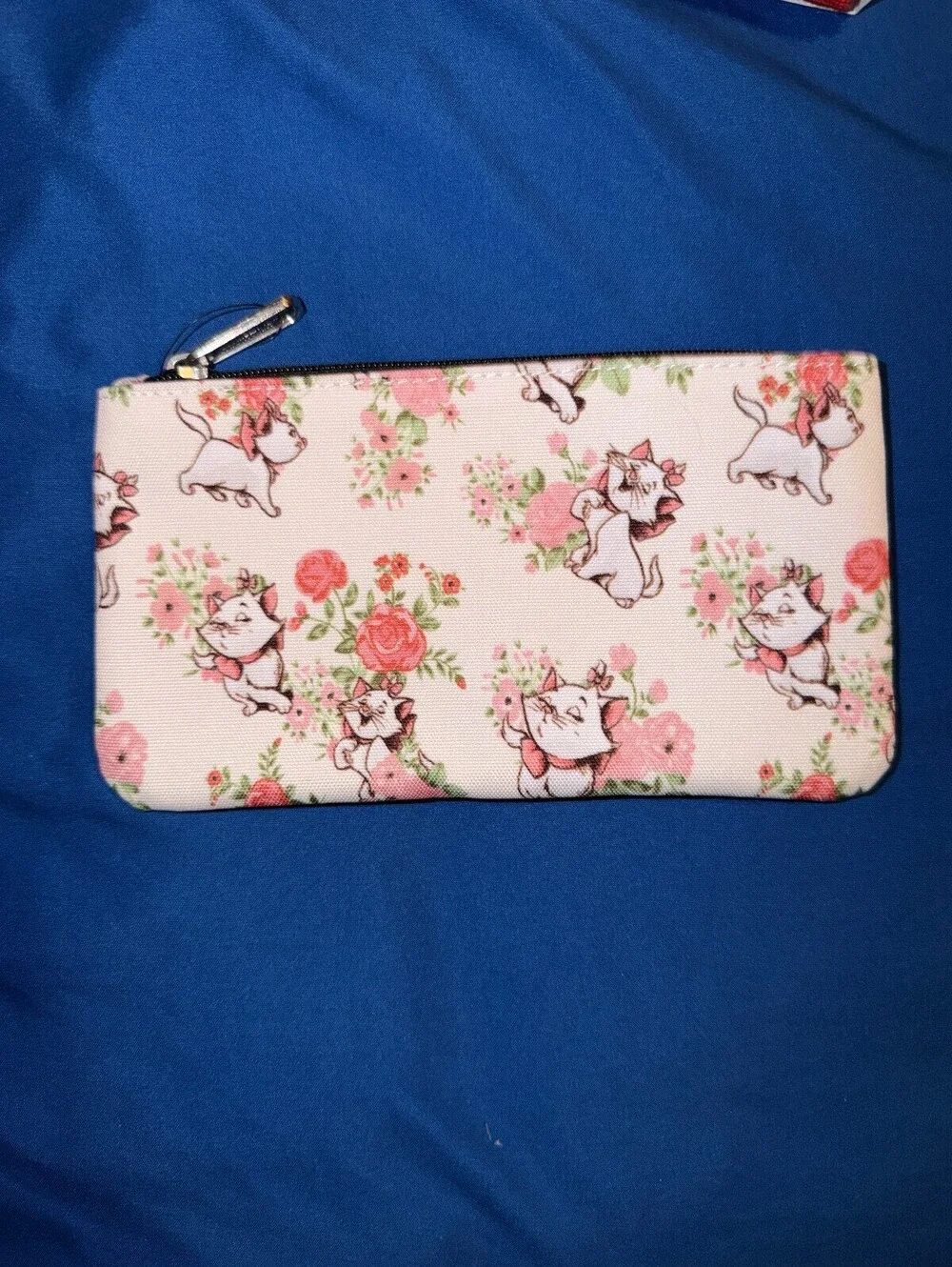 Cute Floral Cat Print Zipper Pouch Wallet